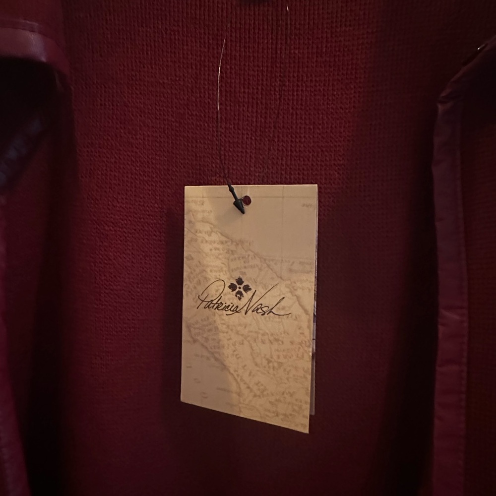 Patricia Nash Maroon Hand Laced Open Sleeve Cape New One Size - Picture 6 of 16